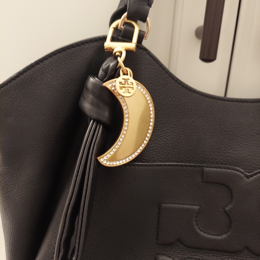 TORY BURCH Black Leather Tote Bag - Picture 2 of 8
